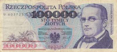 Poland - 100.000  Zlotych (#160a_F)