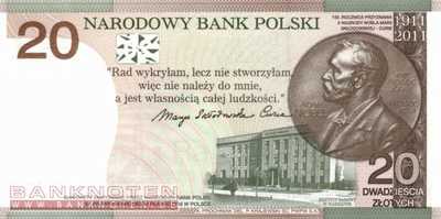 Polen - 20  Zlotych - Marie Curie mir Folder (#182F_UNC)
