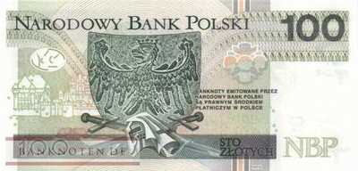 Poland - 100  Zlotych (#186b_UNC)