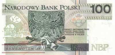 Polen - 100  Zlotych (#186b_UNC)