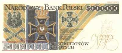 Polen - 5 Millionen Zlotych - offizieller Nachdruck (#901b_UNC)
