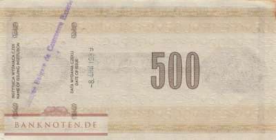 Polen  - 500  Zlotych - Traveller Cheque (#981_VF)