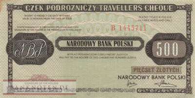 Polen  - 500  Zlotych - Traveller Cheque (#981_VF)