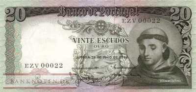 Portugal - 20  Escudos (#167b-8_UNC)