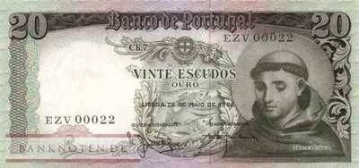 Portugal - 20  Escudos (#167b-U4_UNC)