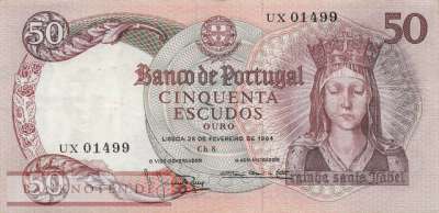 Portugal - 50  Escudos (#168-4_VF)
