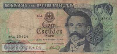 Portugal - 100  Escudos (#169a-5_VG)