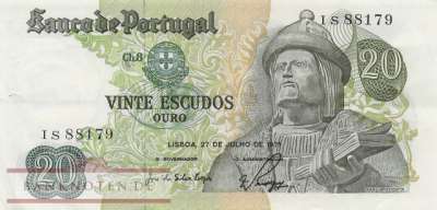 Portugal - 20  Escudos (#173-1_VF)