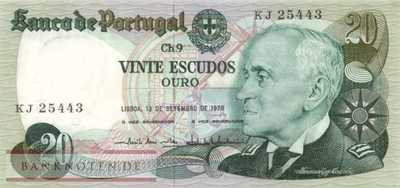 Portugal - 20  Escudos (#176a-U2_UNC)
