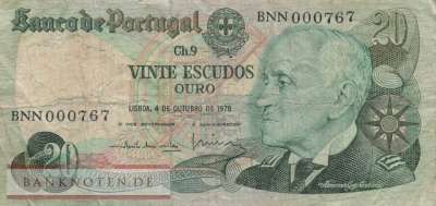 Portugal - 20  Escudos (#176b-6_VG)