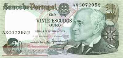 Portugal - 20  Escudos (#176b-U3_UNC)