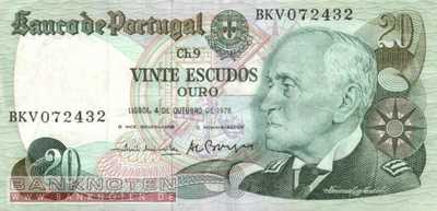 Portugal - 20  Escudos (#176b-U4_VF)