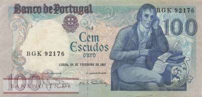 Portugal - 100  Escudos (#178b-5_VF)
