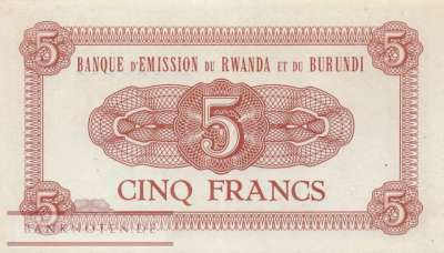 Ruanda-Burundi - 5  Francs (#001a_XF)