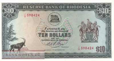 Rhodesia - 10  Dollars (#033i_UNC)