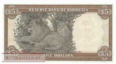Rhodesia - 5  Dollars (#036a_UNC)