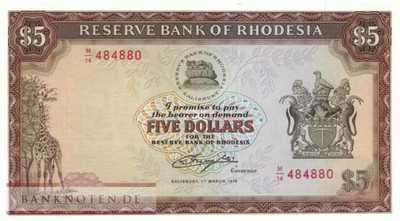 Rhodesia - 5  Dollars (#036a_UNC)