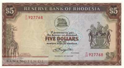 Rhodesien - 5  Dollars (#040_UNC)