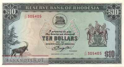 Rhodesia - 10  Dollars (#041_AU)