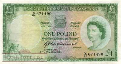Rhodesia & Nyasaland - 1  Pound (#021b-61_VF)