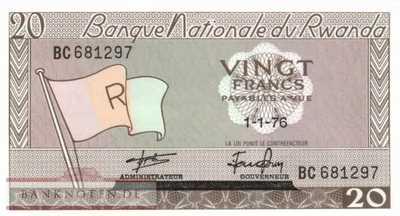 Ruanda - 20  Francs (#006e_UNC)