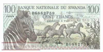 Rwanda - 100  Francs (#012a_UNC)