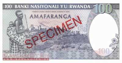 Ruanda - 100  Francs - SPECIMEN (#019s_UNC)