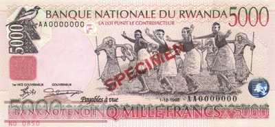 Rwanda - 5.000  Francs - SPECIMEN (#028S_UNC)