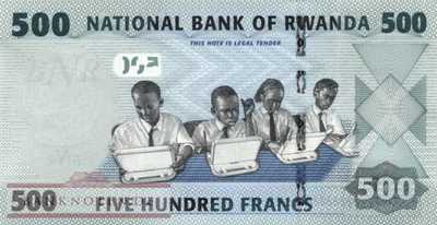 Rwanda - 500  Francs (#038_UNC)