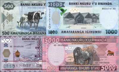 Rwanda: 500 - 5.000 Francs (4 banknotes)