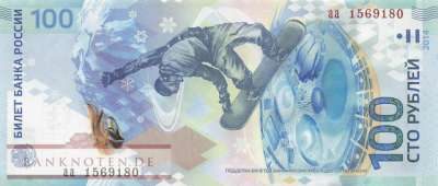 Russland - 100  Rubles - Olymische Spiele Sotschi (#274b_UNC)