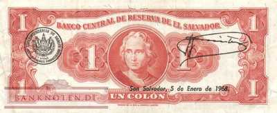 El Salvador - 1  Colon (#100a-66_VF)