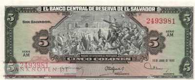 El Salvador - 5  Colones (#132A_UNC)