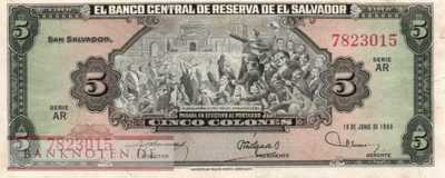 El Salvador - 5  Colones (#132A_AU)