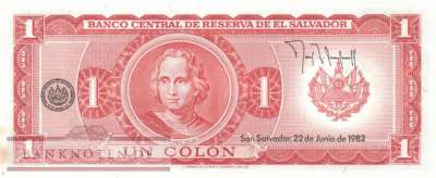 El Salvador - 1  Colon (#133Aa_AU)