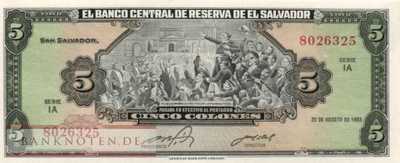 El Salvador - 5  Colones (#134a_UNC)