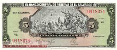 El Salvador - 5  Colones (#134b_UNC)