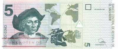 El Salvador - 5  Colones (#147a_UNC)