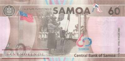 Samoa - 60  Tala - Gedenkbanknote im Folder (#055F_UNC)