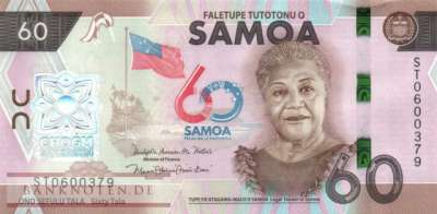 Samoa - 60  Tala - Gedenkbanknote im Folder (#055F_UNC)