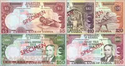 Samoa: 5 - 100 Tala - SPECIMEN set (5 banknotes)