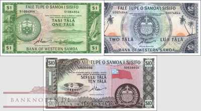 Samoa: 2 - 10 Tala offizielle Nachdrucke der Bank of Samoa (3 Banknoten)
