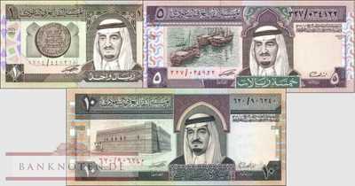 Saudi Arabien: 1 - 10 Riyals (3 Banknoten)