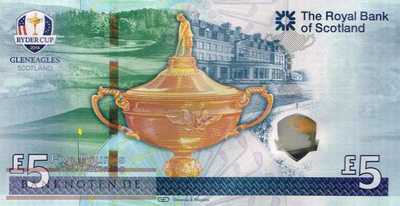 Schottland - 5  Pounds - Ryder Cup im Folder (#369F_UNC)