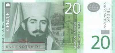 Serbia - 20  Dinara (#055b_UNC)