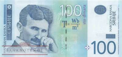 Serbien - 100  Dinara - Ersatzbanknote (#057bR_UNC)