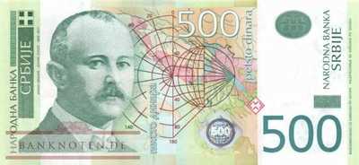 Serbien - 500  Dinara (#059b_UNC)