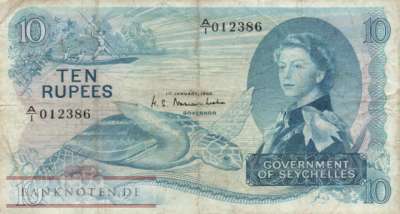 Seychellen - 10  Rupees (#015a_F)