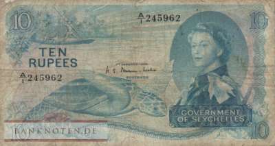 Seychelles - 10  Rupees (#015a_VG)