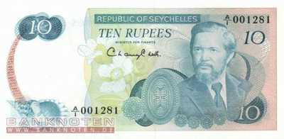 Seychelles - 10  Rupees (#019a_UNC)